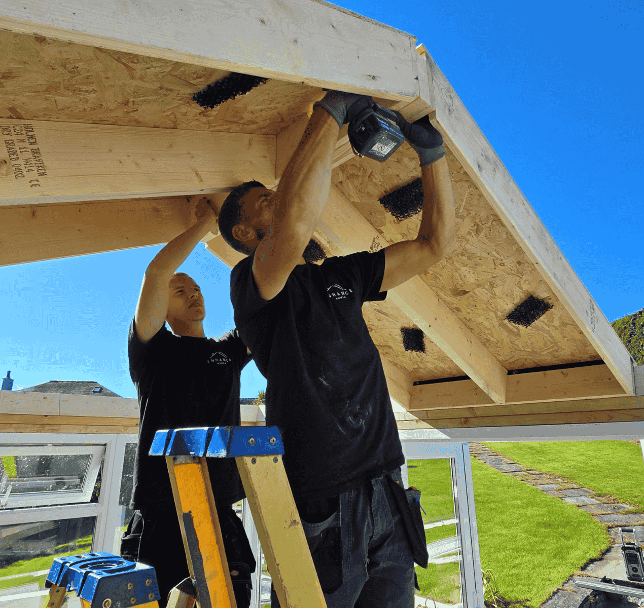 Enhance Homes roof construction in progress