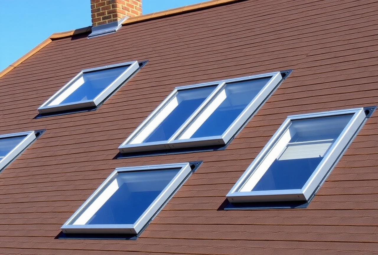 Velux windows installed on roof exterior